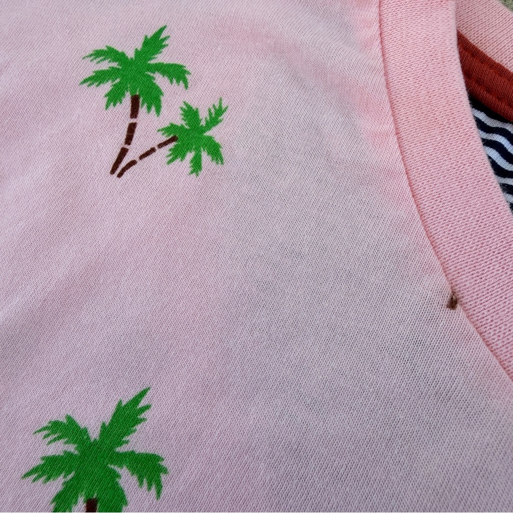 NWT Denim & Flower Ricky Singh Crewneck T-Shirt Pink Palm Tree Sz Large - Picture 9 of 9